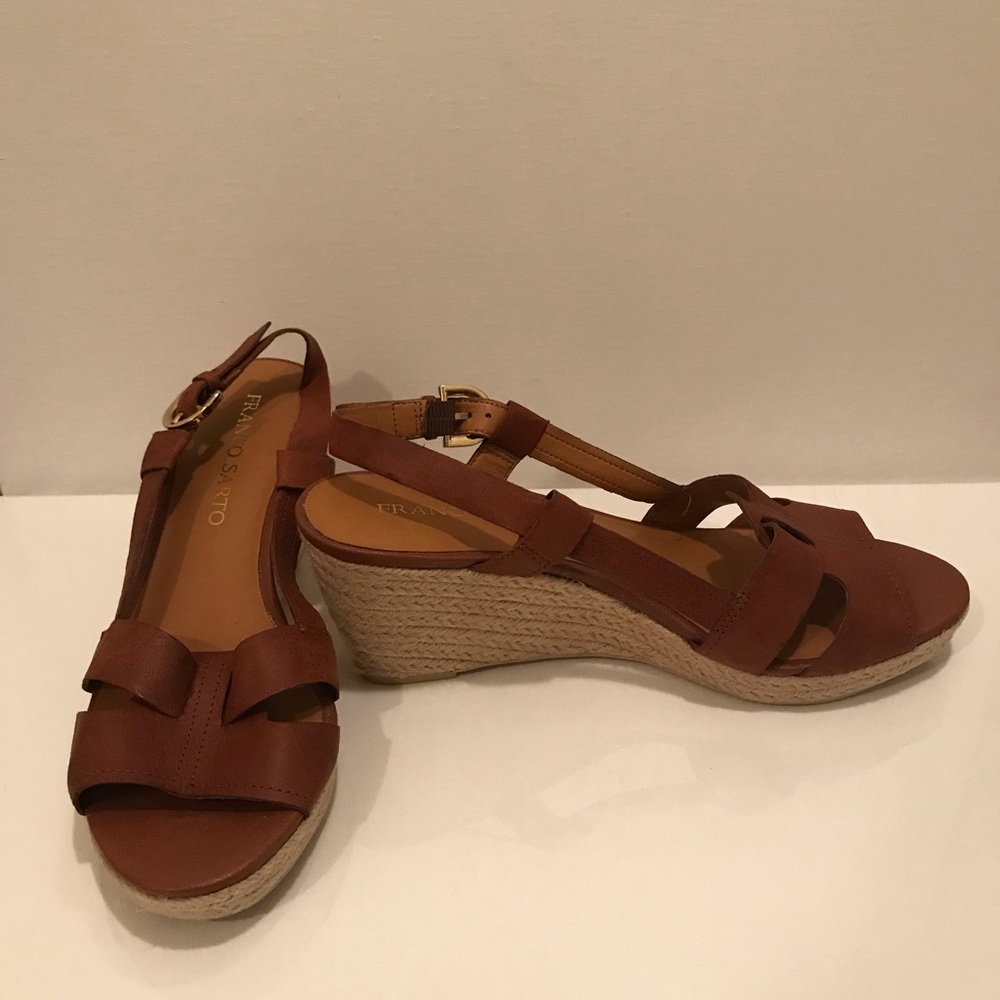 Franco Sarto Leather Wedge Sandals